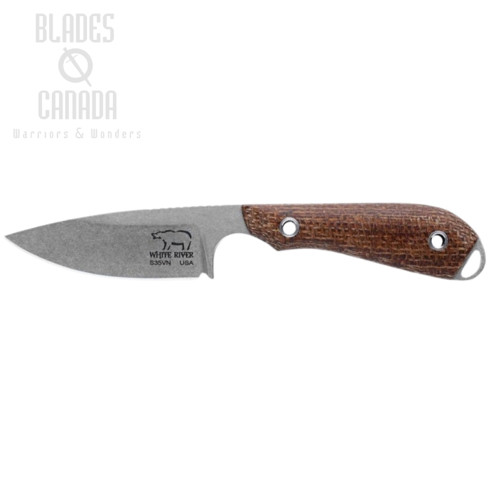 White River M1 Caper Fixed Blade Knife, S35VN, Micarta Natural Burlap, Kydex Sheath